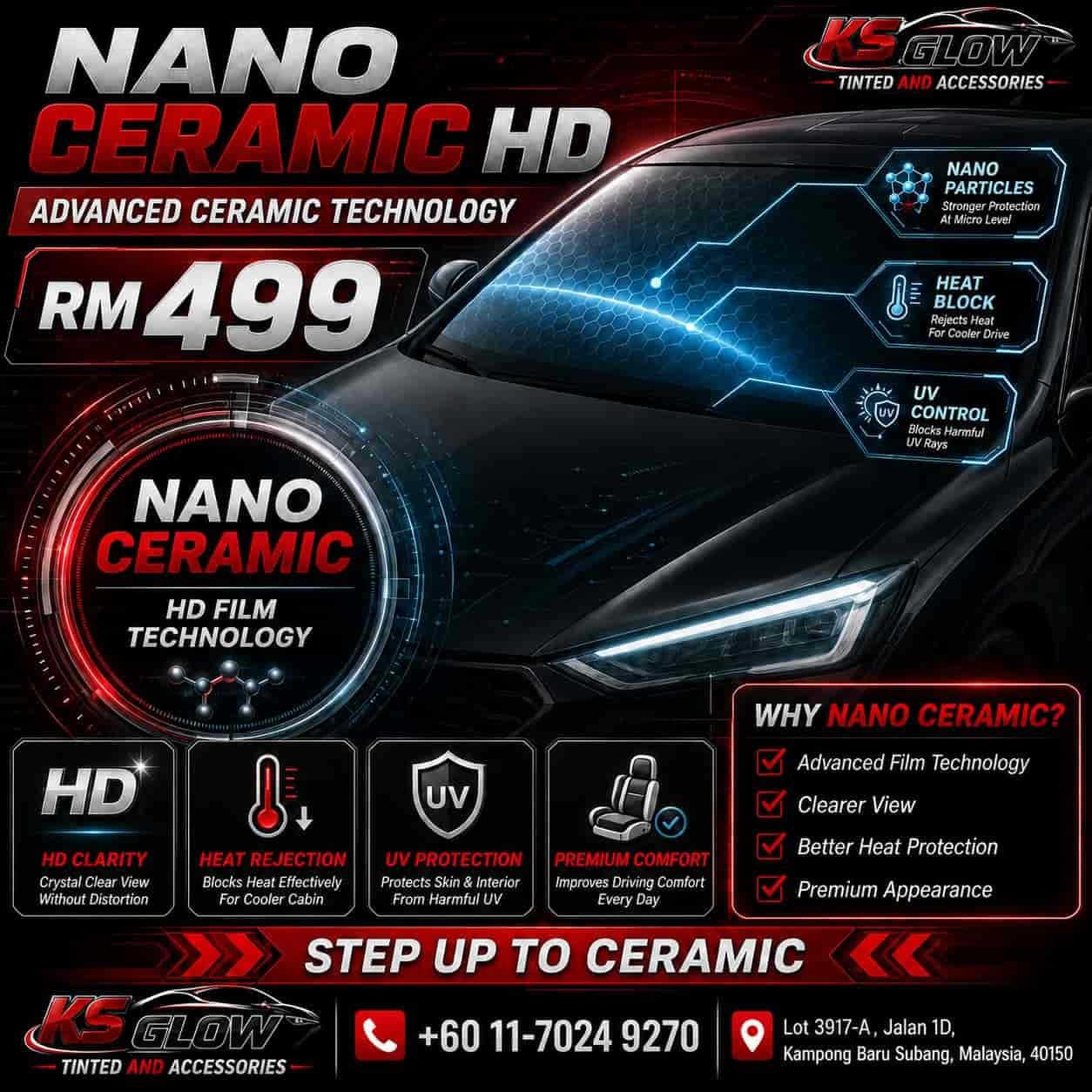 Nano Ceramic HD tint installed on car window