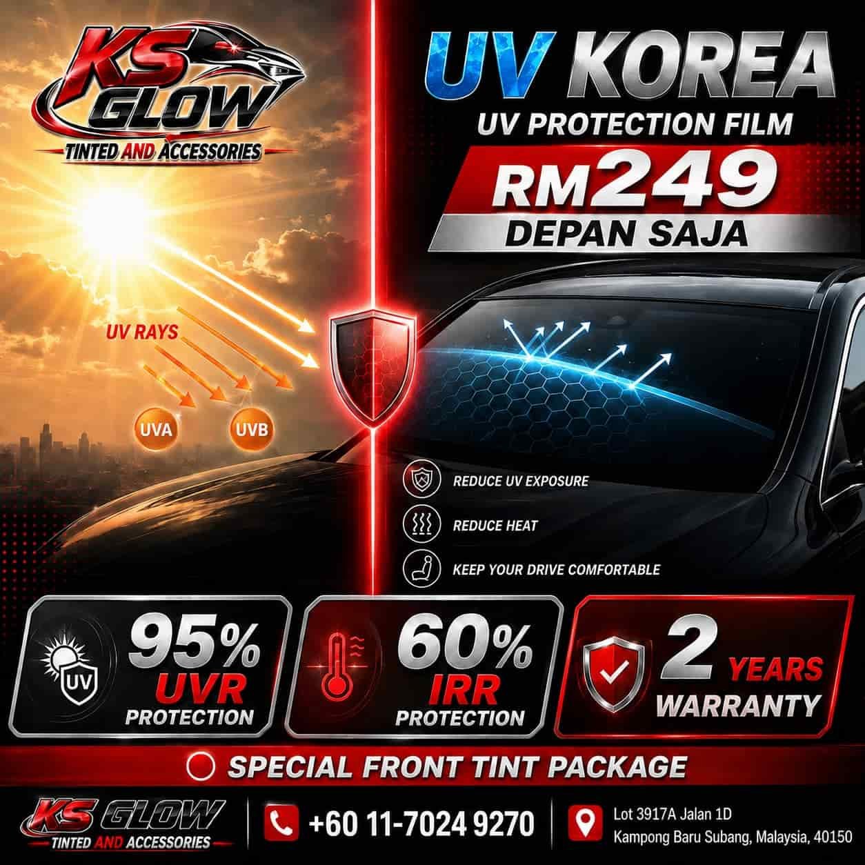 UV Korea Tint installed on car window