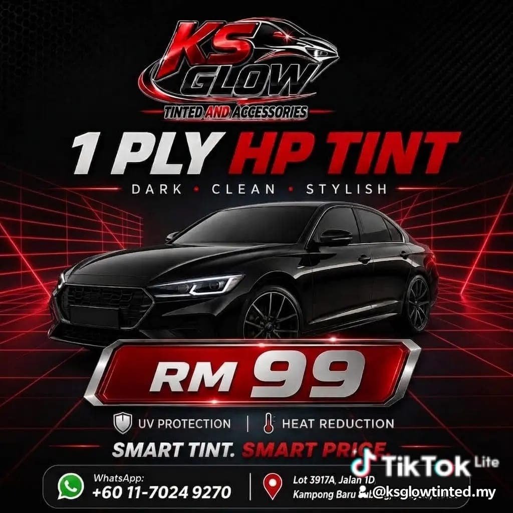 1 Ply HP Tint installed on car window